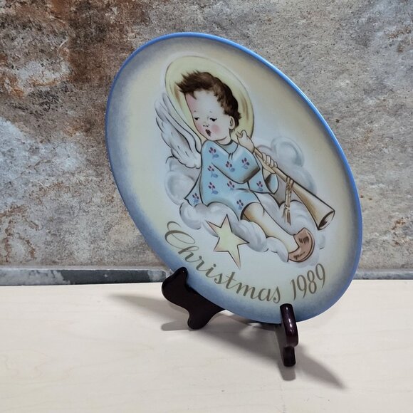 Schmid Hummel Christmas 1989 Angelic Musician Decorative Wall Hanging Plate - Picture 10 of 12